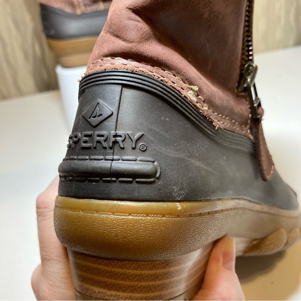 Sperry Top Sider Saltwater Wedge Tide Women's 7 Duck Boot Brown Leather STS80770 - Picture 14 of 16